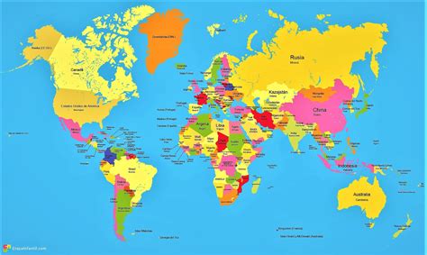 Resultado De Imagen Para Mapa De Todo El Mundo Ingles Mapamundi Para