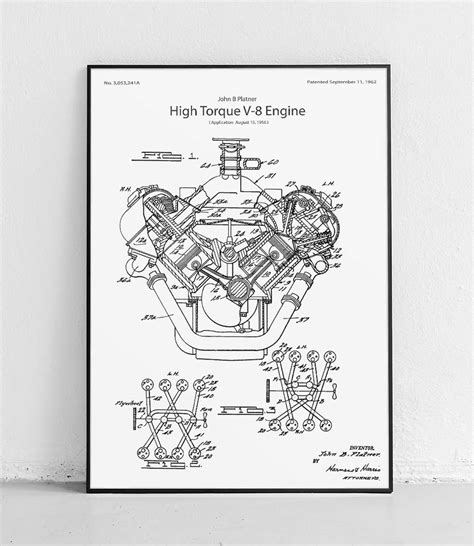Hemi V8 Engine Poster Papyrus 30 X 40 Cm Fine Art Bestsellers