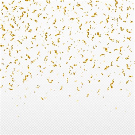 Premium Vector Glitter Gold Confetti Falling On Transparent Background