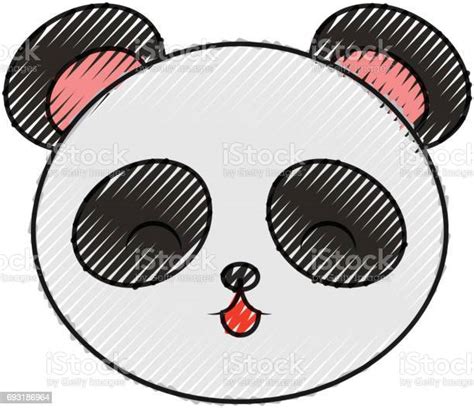 Cute Scribble Panda Bear Face Stock Illustration Download Image Now