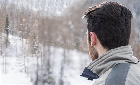 Handsome Man Standing In Snow Stock Photo Image Of Resort Snow