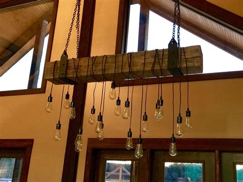 Reclaimed Barn Beam Light Fixture With Edison By 7mwoodworking Edison
