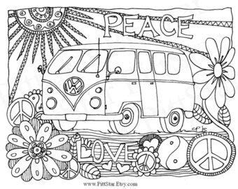 20 pages of hippies, hoopers, and free spirits! Hippie Van Coloring Pages at GetColorings.com | Free ...