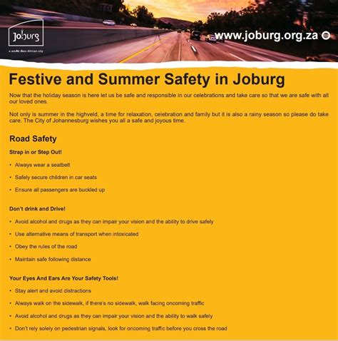 City Of Joburg On Twitter Rt Cityofjoburgza Festive Season Road Safety Tips Below 👇🏽