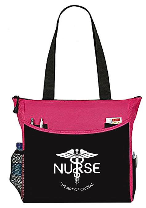 Nurse The Art Of Caring Caduceus Tote Bag Handbag Personal Organizer