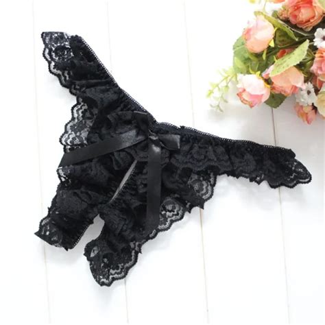 Sexy Lace Bow Panties Women Thongs And G Strings Pretty Floral