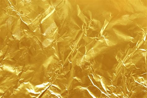 Premium Photo Gold Foil Leaf Shiny Texture Yellow Wrapping Paper For