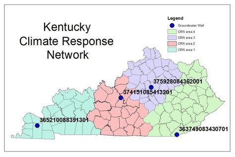 Kentucky Map Of The Climate Response Network Site Locations Us