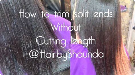 How To Trim Split Ends Without Cutting Length Hairbyshaunda Youtube