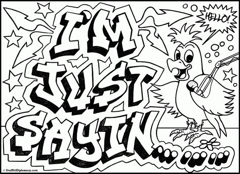 These are great for your students in the classroom or kids at home to have their own coloring page. Graffiti Coloring Page - Coloring Home