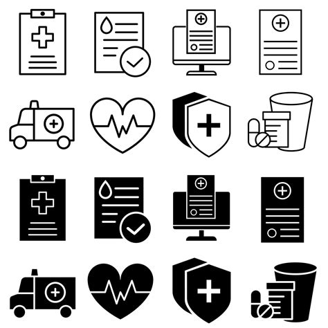 Clinic Icon Vector Set Hospital Illustration Sign Help Symbol Infirmary Logo Ambulance Mark