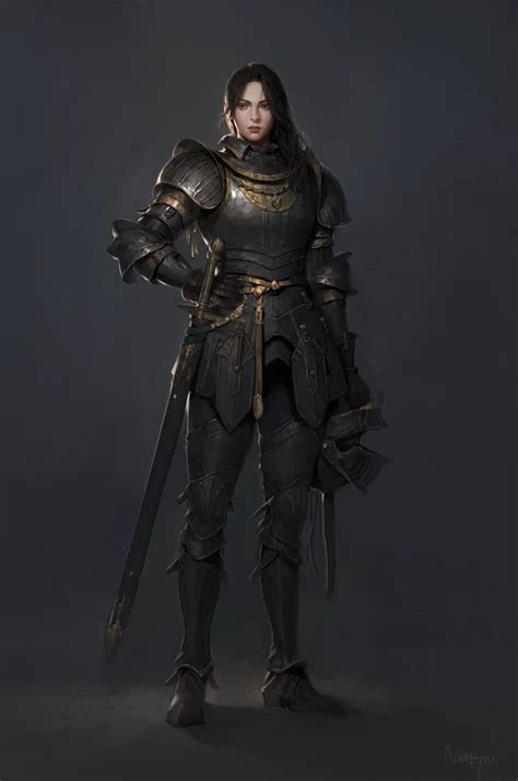Black Knight Armoredwomen Fantasy Warrior Personagens Dnd Cavaleiro F Mea