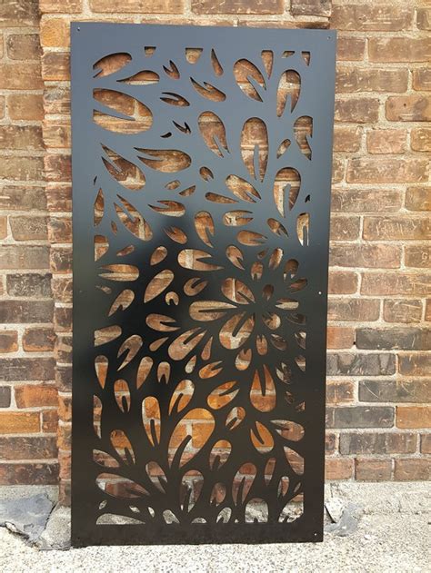 Metal Privacy Screen Decorative Panel Outdoor Garden Fence Art Etsy