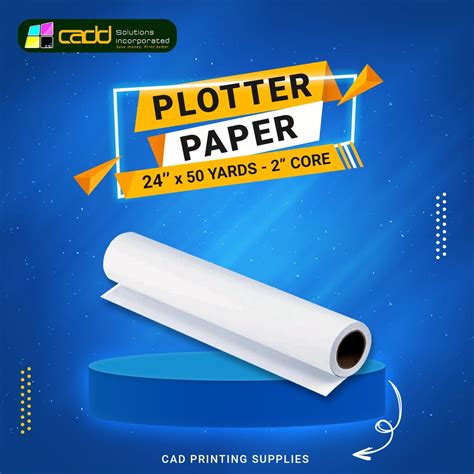 White Paper Plotter Paper 24 X50 Yards 8085gsm High Quality Ultra