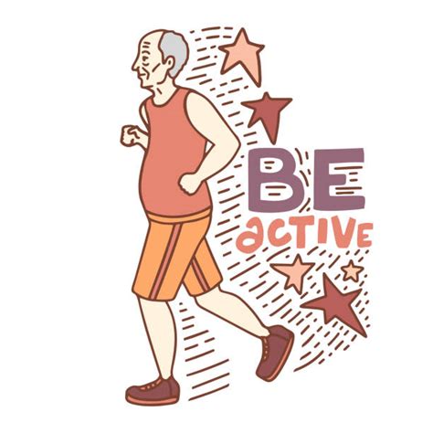 Best Drawing Of A Older People Exercising Gym Illustrations Royalty