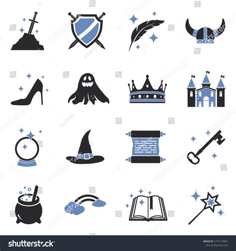 Fairy Tale Icons Two Tone Flat Stock Vector Royalty Free 1771118981