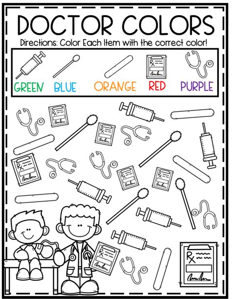 Doctor Worksheet For Kindergarten
