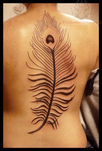 Back Peacock Feather Tattoo