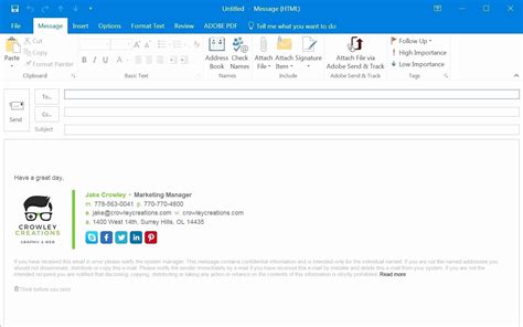 Email Signatures Templates Outlook Latter Example Template