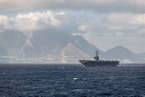 The Uss Dwight D Eisenhower Transits The Strait Of Gibraltar Feb 29