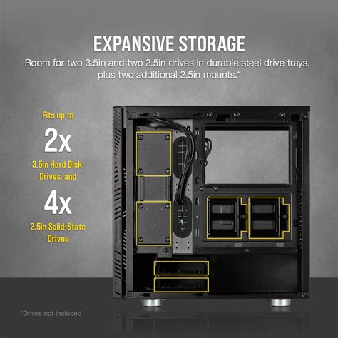 Corsair 275r Airflow Tempered Glass Mid Tower Gaming Case Black