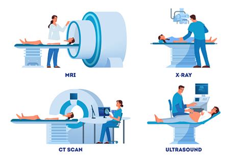 Mri And Xray Scanner Ultrasound And Ct Skan Stock Illustration