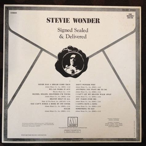 Signed Sealed And Delivered By Stevie Wonder Lp With Hossana Ref117212271