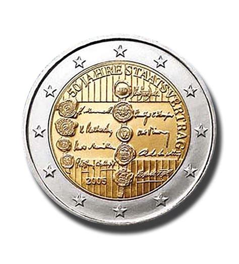 2005 Austria 50th Anniversary Of The Austrian State Treaty 2 Euro Coin