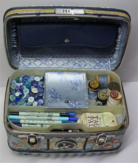 Old Vanity Case As A Crafty Storage Case Cute Suitcase Decor