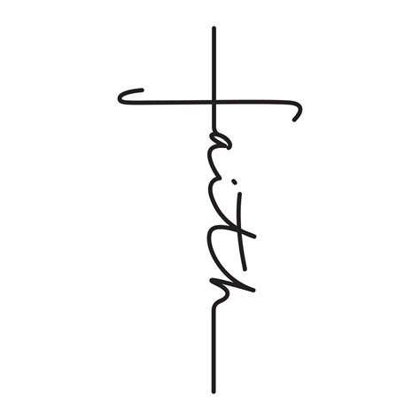 Faith Hand Written Vector Calligraphy Lettering Text In Cross Shape