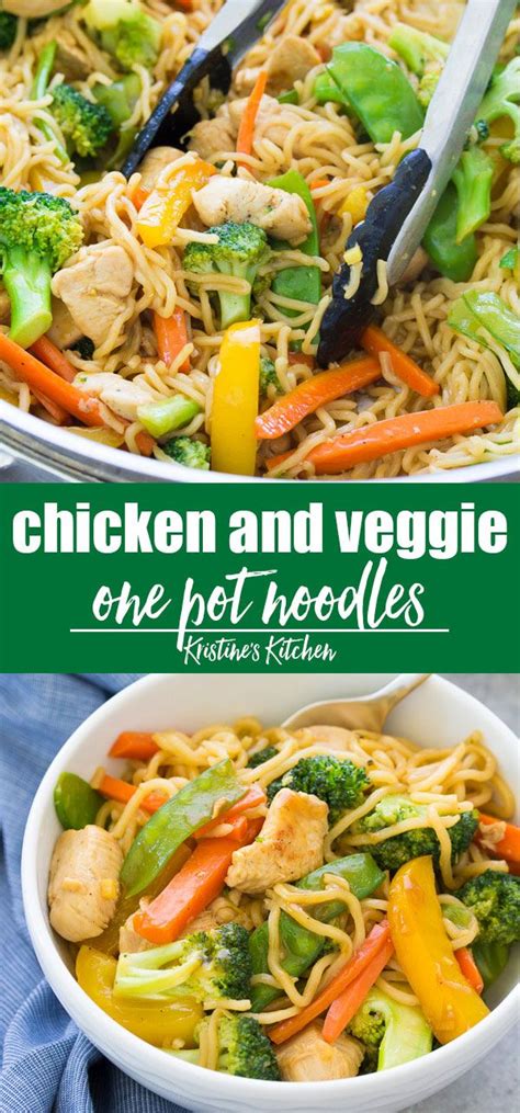 Easy One Pot Chicken and Veggie Noodles. These Asian ...