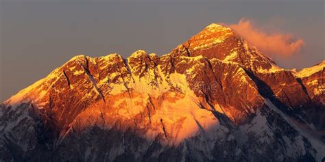 Mount Everest Nepal Himalayas Mountains Sunset Stock Photo Image Of