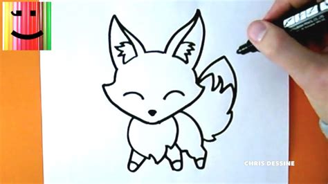 Dessin Facile Comment Dessiner Un Renard Kawaii Chris Dessine Youtube