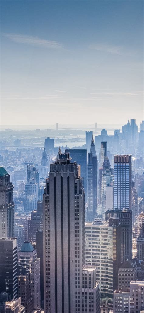 Download Wallpaper 1125x2436 New York City Skyscrapers Empire State