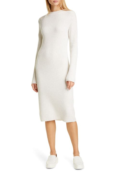 Vince Ribbed Wool And Cashmere Long Sleeve Sweater Dress Nordstrom