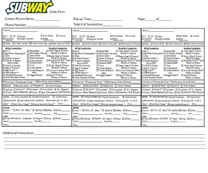 subway order form fax  job application form