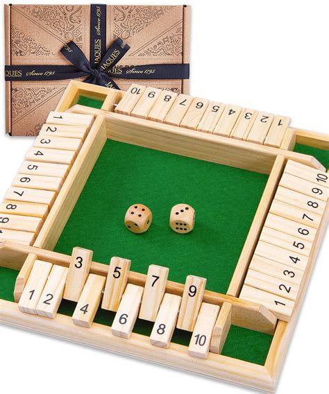 buy jaques of london 4 player shut the box wooden board games shut the box game with dice