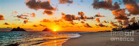 Lanikai Beach Orange Sunrise 3 To 1 Aspect Ratio Photograph By Aloha