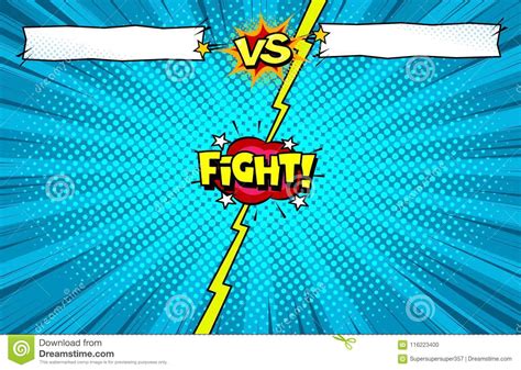 Comic Book Versus Fight Template Background Superhero Battle Intro