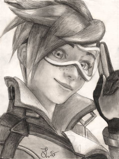 Overwatch Tracer pencil drawing by TheJulinator on DeviantArt