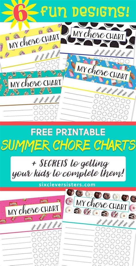 These Free Printable Chore Charts Are Great To Motivate Your Kids In