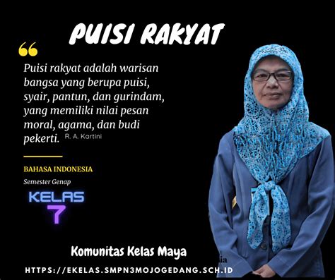 Puisi Rakyat Materi Pelajaran Bahasa Indonesia Kelas 7 Semester Genap