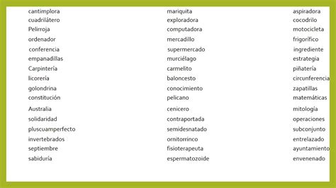 Ejemplos 10 Palabras Monosilabas Palabras Español España