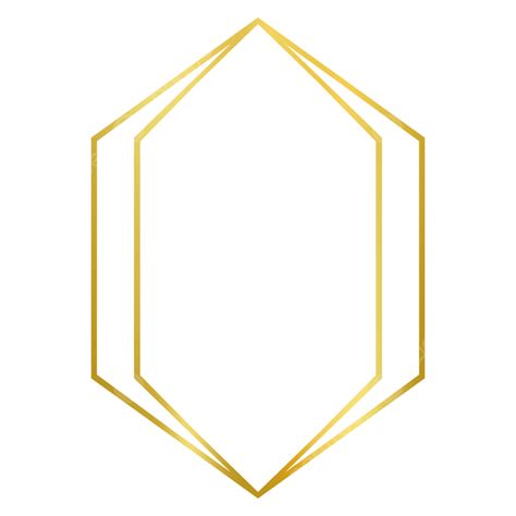 Gradient Hexagonal Golden Luxury Frame Hexagon Frame Frame Gold