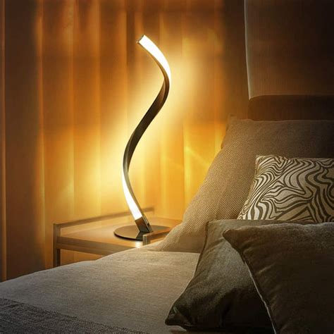 Spiral Led Table Lamp Modern Bedside Desk Lamps Contemporary Nightstand Light 12w Decorative
