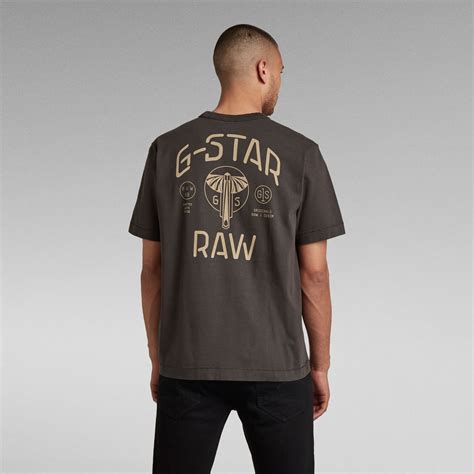 Back Logo Loose T Shirt Men Grey G Star Raw®
