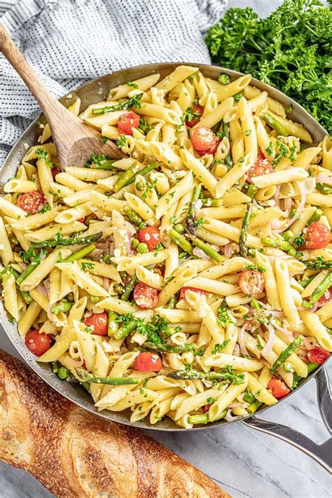 Creamy Pasta Primavera Is Full Of Delightful Spring Vegetables For A