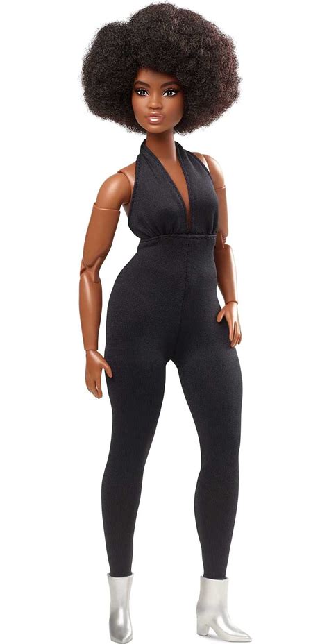 Buy Barbie Signature Looks Doll Curvy Brunette Fully Posable Fashion Doll Wearing Black