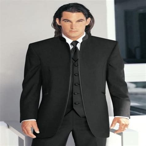 Handsome Classic Custom Made Black Wedding Suits For Men Groom Suit