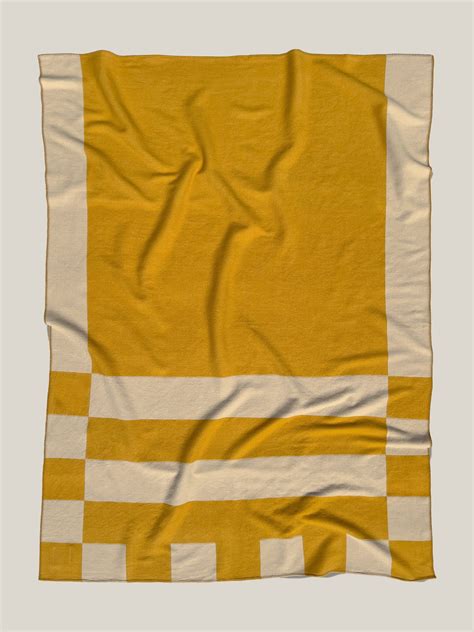 Mustard Yellow And Cream Merino Wool Throw Blanket Home Union Nyc